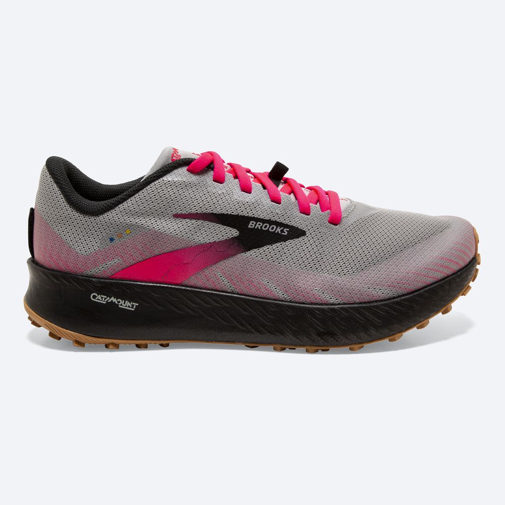 Zapatillas Trail Brooks Catamount Mujer Gris/Rosas/Negras | CR50321