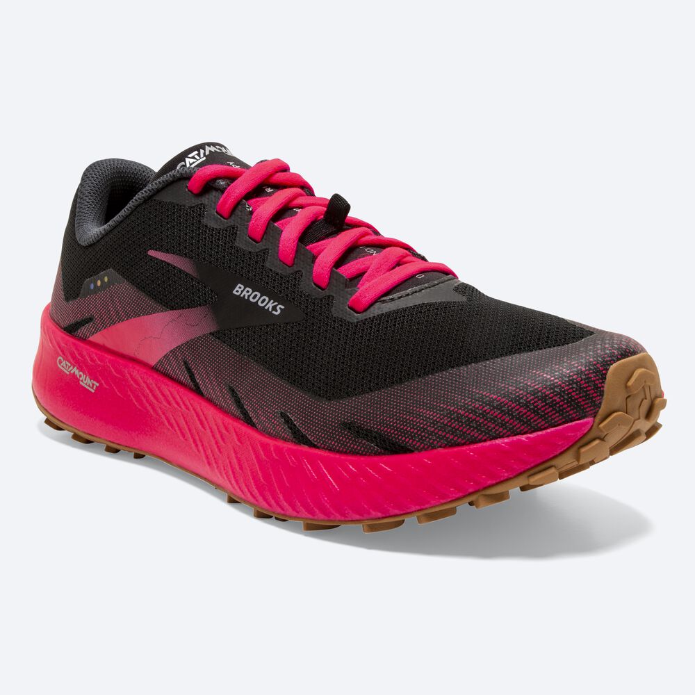 Zapatillas Trail Brooks Catamount Mujer Negras/Rosas | CR50691