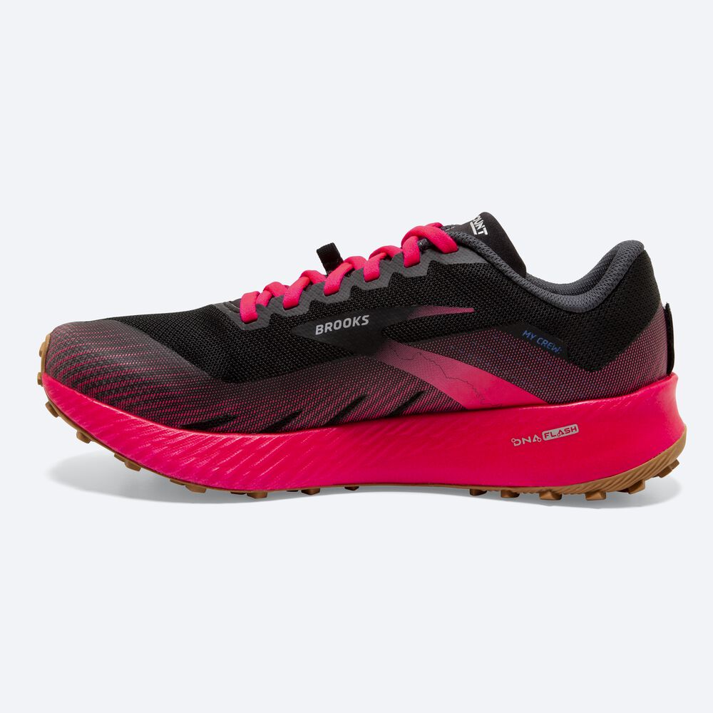 Zapatillas Trail Brooks Catamount Mujer Negras/Rosas | CR50691