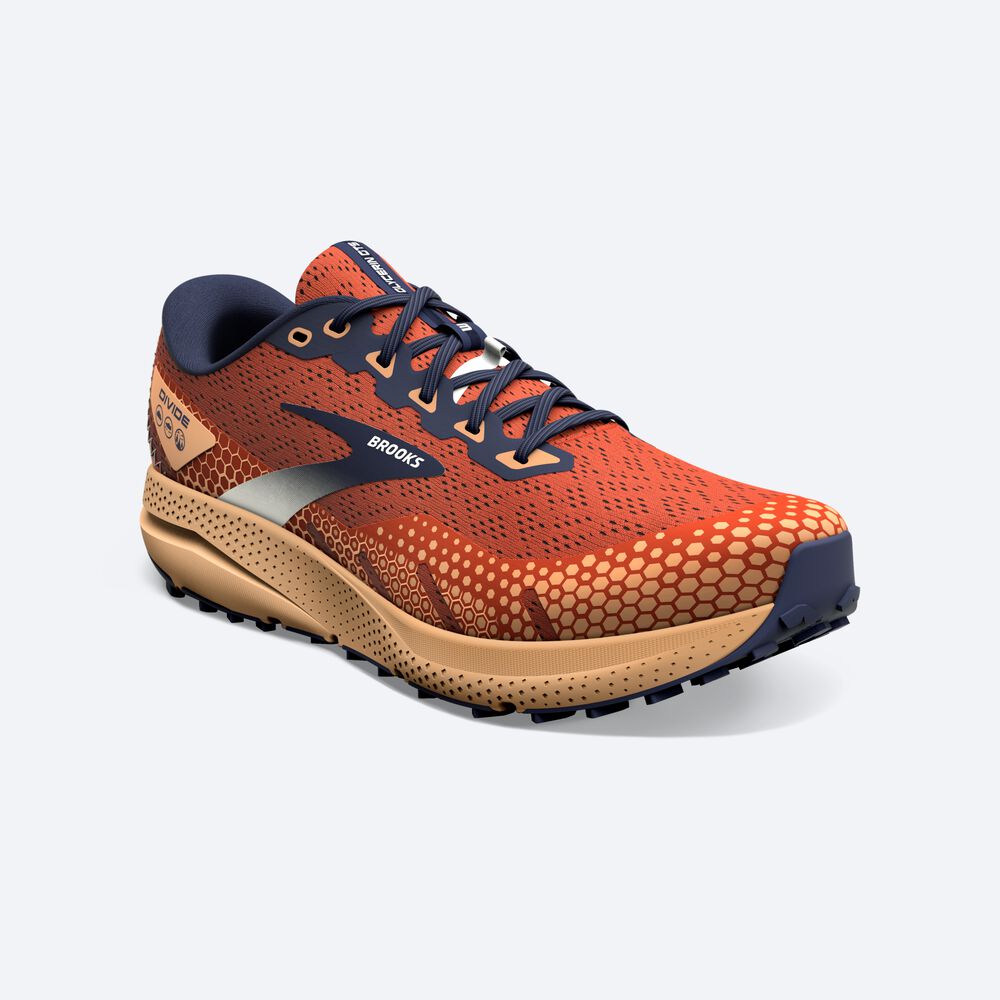 Zapatillas Trail Brooks Divide 3 Hombre Naranjas/Azul Marino | CR27013