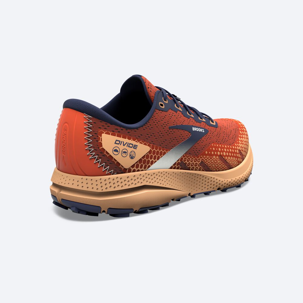 Zapatillas Trail Brooks Divide 3 Hombre Naranjas/Azul Marino | CR27013