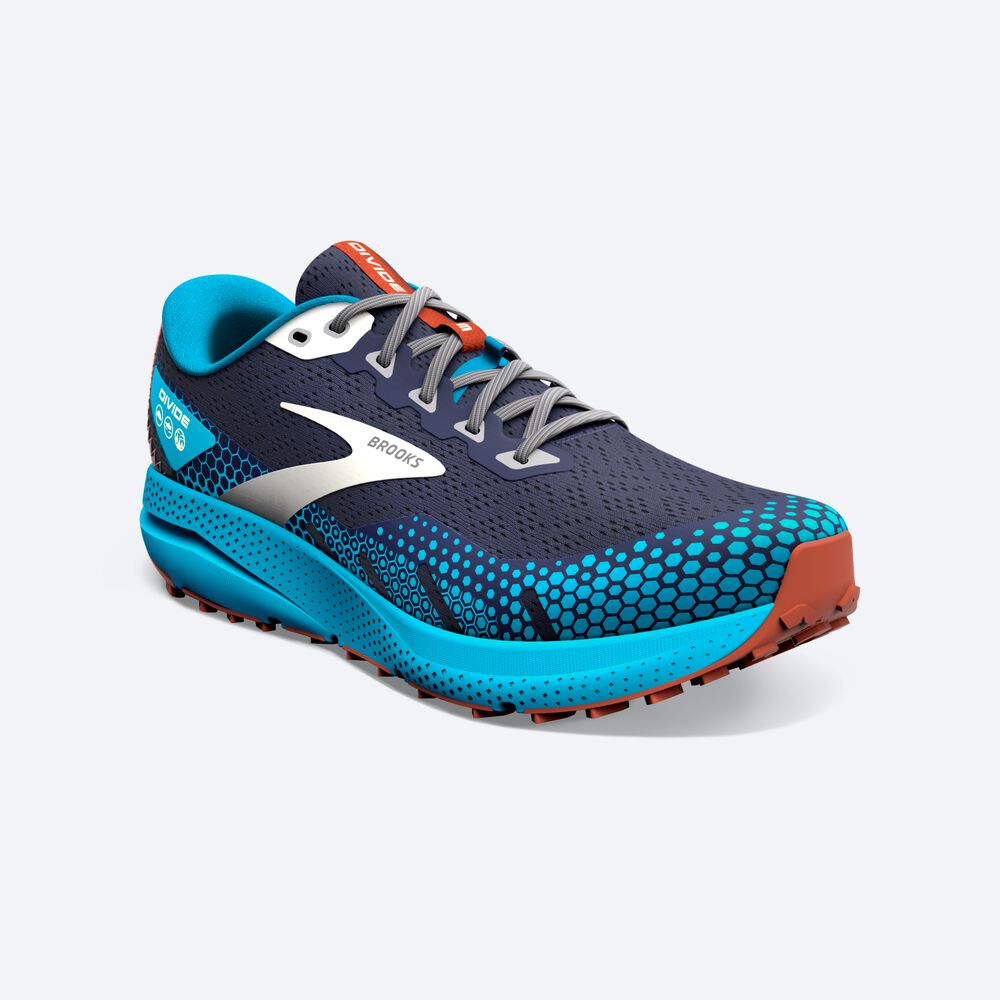 Zapatillas Trail Brooks Divide 3 Hombre Azul Marino/Azules | CR89657