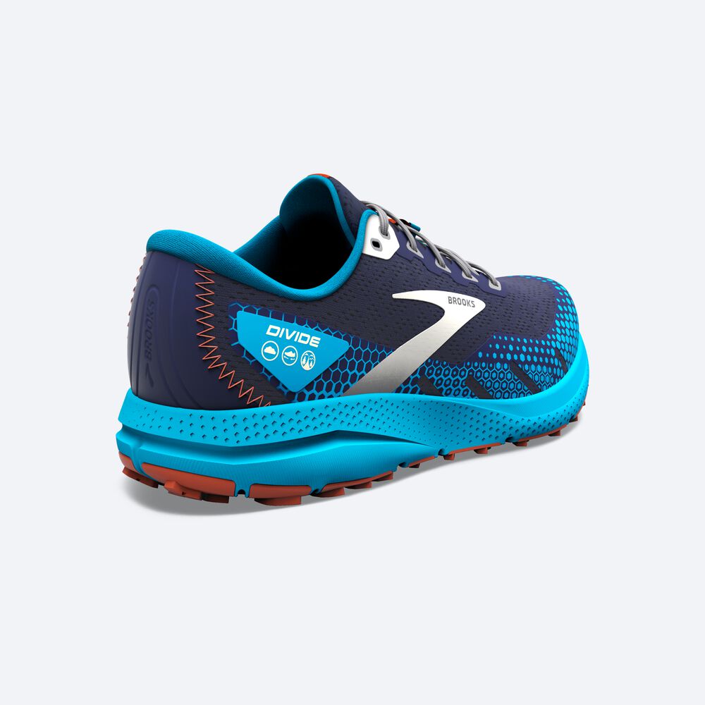 Zapatillas Trail Brooks Divide 3 Hombre Azul Marino/Azules | CR89657