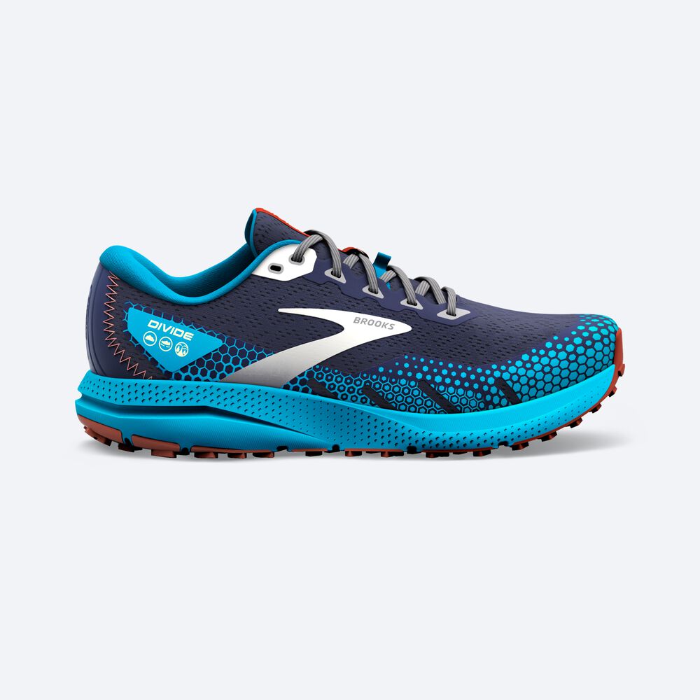 Zapatillas Trail Brooks Divide 3 Hombre Azul Marino/Azules | CR89657