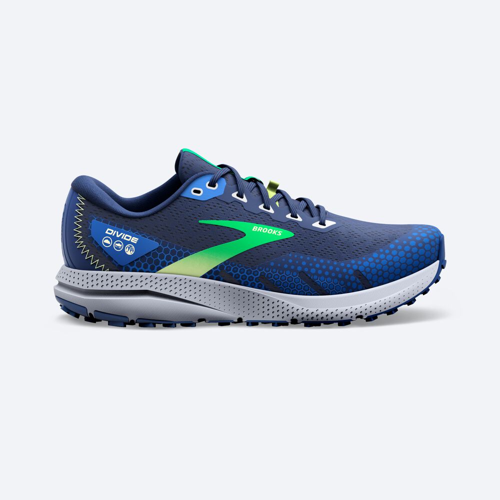 Zapatillas Trail Brooks Divide 3 Hombre Azules/Verde/Gris | CR98261