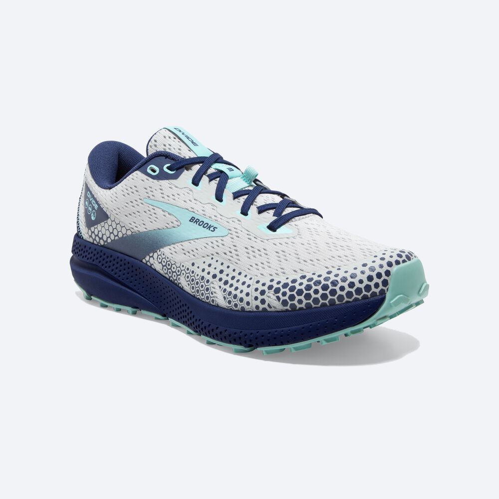 Zapatillas Trail Brooks Divide 3 Mujer Gris/Azules | CR01748