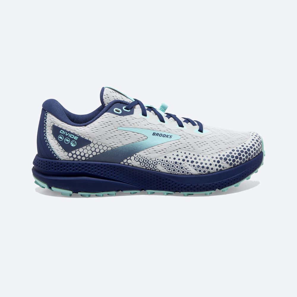 Zapatillas Trail Brooks Divide 3 Mujer Gris/Azules | CR01748