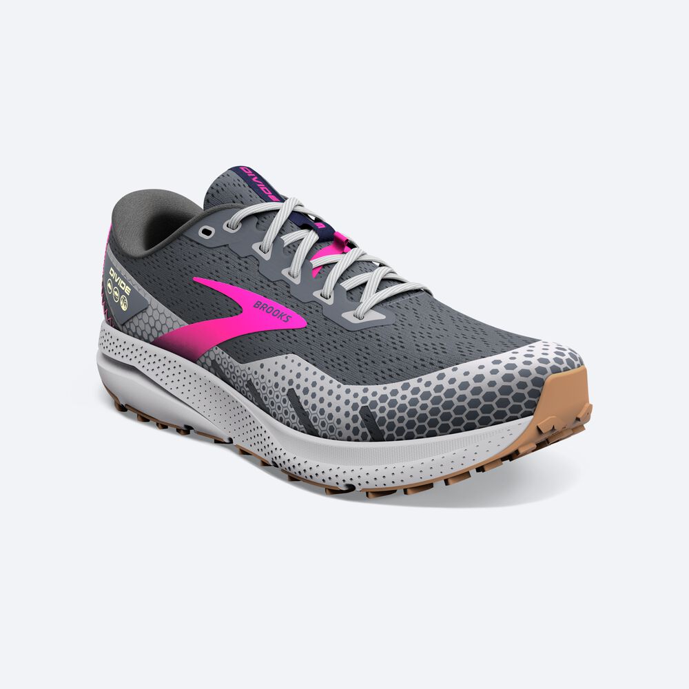 Zapatillas Trail Brooks Divide 3 Mujer Gris/Rosas | CR32450