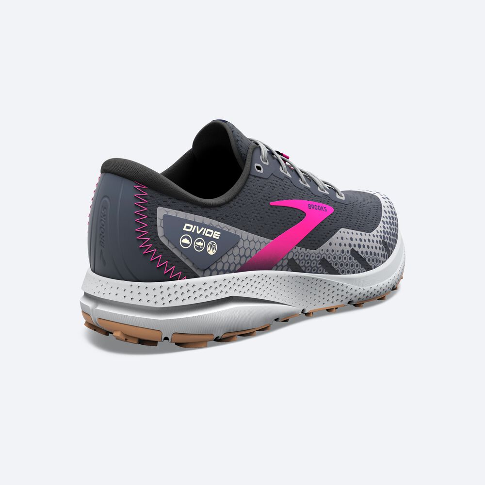 Zapatillas Trail Brooks Divide 3 Mujer Gris/Rosas | CR32450