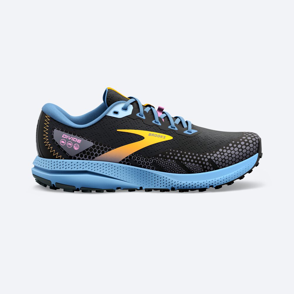 Zapatillas Trail Brooks Divide 3 Mujer Negras/Azules/Amarillo | CR28361