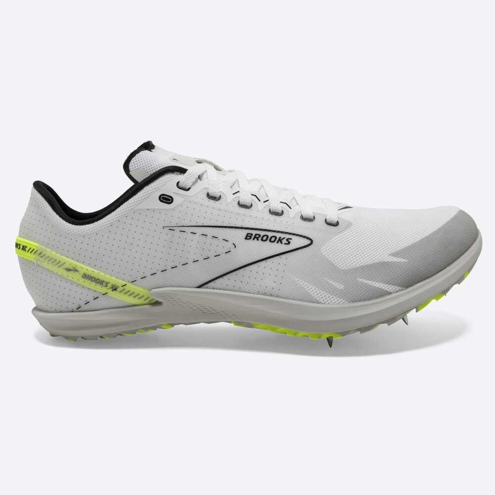 Zapatillas de Clavos Brooks Draft XC Hombre Blancas/Negras | CR26590