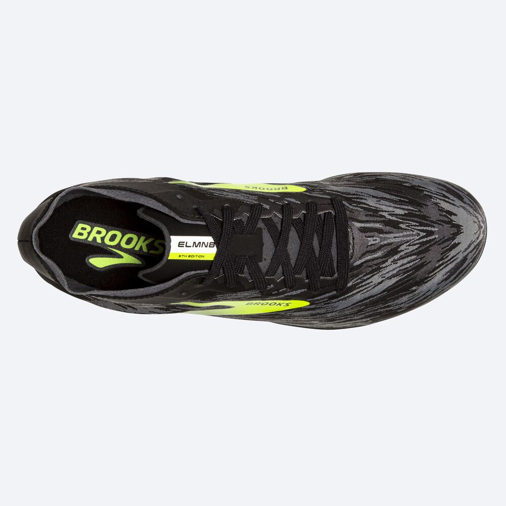 Zapatillas de Clavos Brooks ELMN8 v5 Hombre Negras/Gris | CR91265