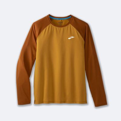 Camiseta Brooks Atmosphere Long Sleeve 2.0 Hombre Amarillo/Marrones | CR43627