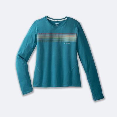 Camiseta Brooks Distance Long Sleeve 2.0 Mujer Rayadas | CR41573