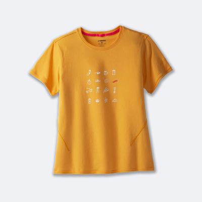 Camiseta Brooks Distance Short Sleeve 2.0 Mujer Naranjas | CR06142