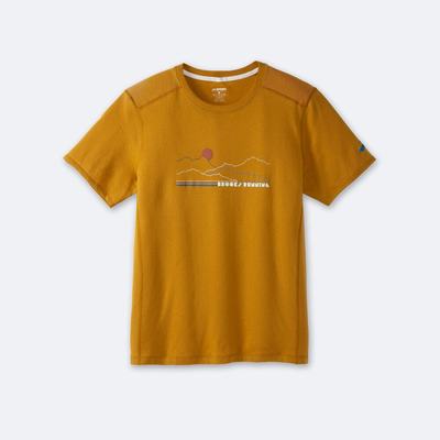 Camiseta Brooks Distance Short Sleeve 2.0 Hombre Amarillo | CR35264