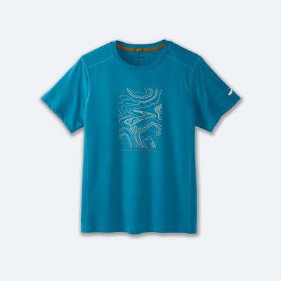 Camiseta Brooks Distance Short Sleeve 2.0 Hombre Azules | CR87120