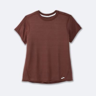 Camiseta Brooks Distance Short Sleeve Mujer Chocolate | CR01389