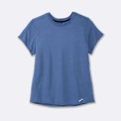 Camiseta Brooks Distance Short Sleeve Mujer Azules Gris | CR51347