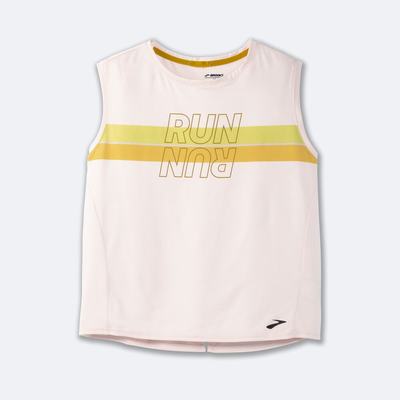 Camiseta Brooks Run Within Sleeveless Mujer Rosas Rayadas | CR95628