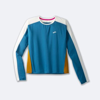 Camiseta Brooks Sprint Free Long Sleeve 2.0 Mujer Azules | CR09382