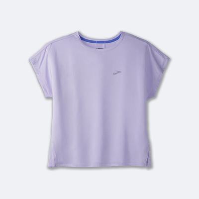 Camiseta Brooks Sprint Free Short Sleeve Mujer Moradas Gris | CR50147