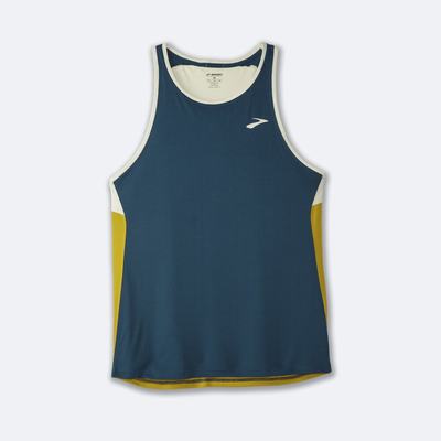 Camiseta Tirantes Brooks Atmosphere Singlet Hombre Indigo/Naranjas | CR81549