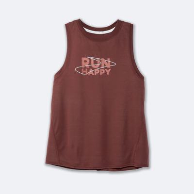 Camiseta Tirantes Brooks Distance Estampadas Mujer Chocolate | CR46827