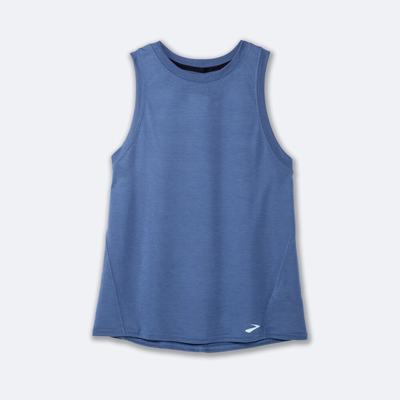 Camiseta Tirantes Brooks Distance Mujer Azules Gris | CR48032