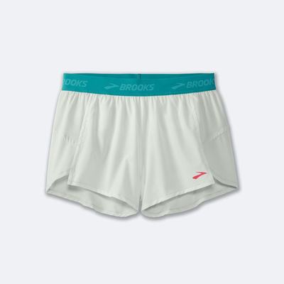 Pantalones Cortos Brooks Chaser 3" Mujer Verde Menta/Azules | CR14937