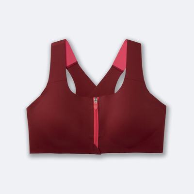 Sujetadores Deportivos Brooks Dare Zip Run Bra Mujer Rojas | CR06382