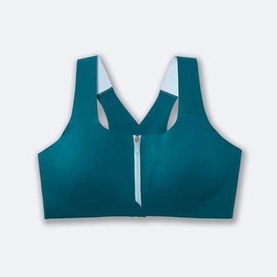 Sujetadores Deportivos Brooks Dare Zip Run Bra Mujer Azules | CR69837