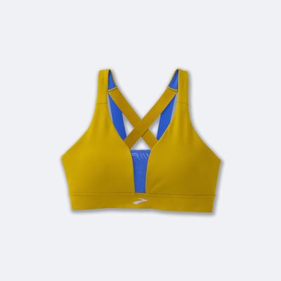 Sujetadores Deportivos Brooks Drive Plunge Run Bra Mujer Doradas/Azules | CR47015