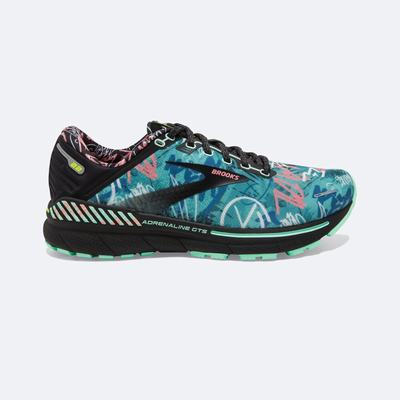 Zapatillas Running Brooks Adrenaline GTS 22 Mujer Negras/Verde/Rosas | CR26745