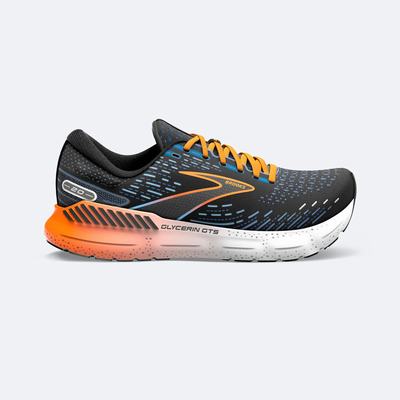 Zapatillas Running Brooks Glycerin GTS 20 Hombre Negras/Azules/Naranjas | CR67504