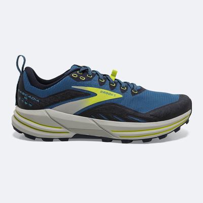 Zapatillas Trail Brooks Cascadia 16 Hombre Azules/Azul Marino/Verde Claro | CR70512