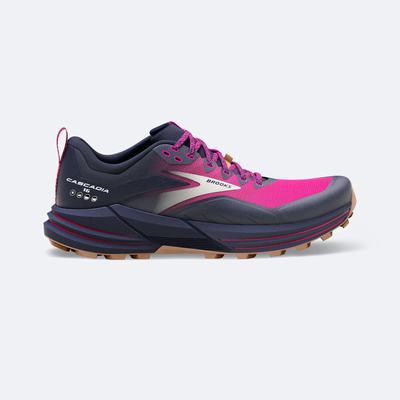 Zapatillas Trail Brooks Cascadia 16 Mujer Azul Marino/Rosas | CR18942