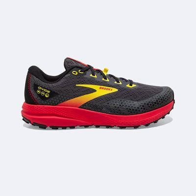 Zapatillas Trail Brooks Divide 3 Hombre Negras/Rojas/Amarillo | CR04231